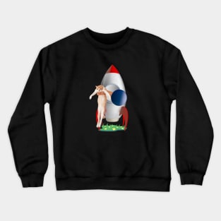 Cats Not Allowed In Rocket (Orange Kitty) Crewneck Sweatshirt